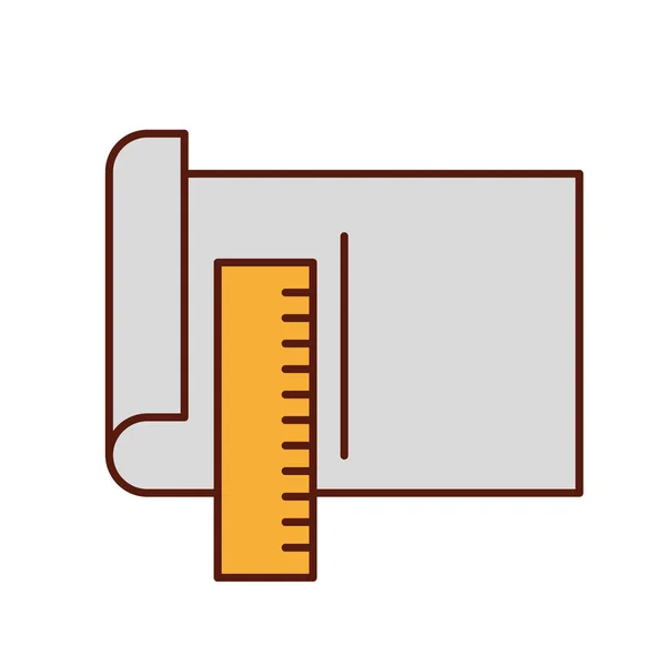 Graphic design paper ruler work — Stock Vector