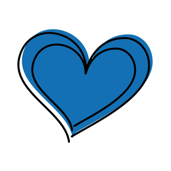 Μπλε σχέδιο καρδιά αγάπη ρομαντικό πάθος — Διανυσματικό Αρχείο