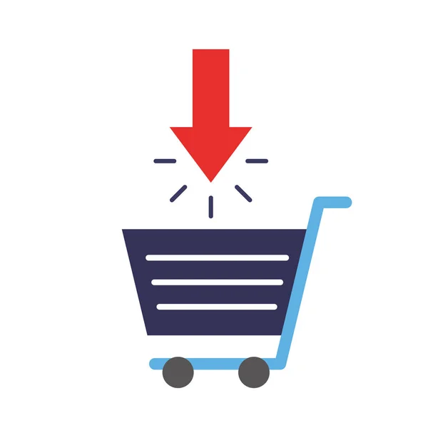Carrito de compras online descargar flecha — Vector de stock