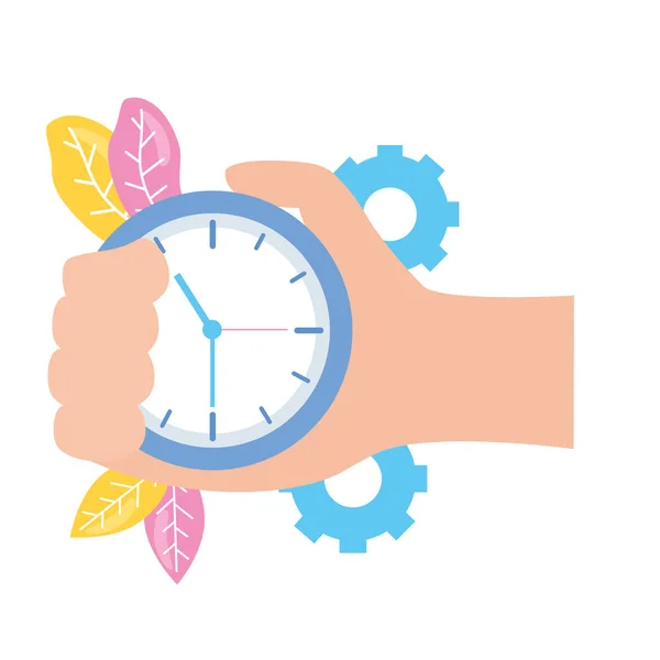 Main avec temps d'horloge — Image vectorielle