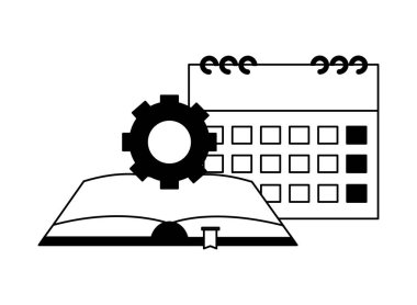 kitap takvim ve dişli