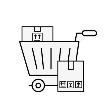 alışveriş online lojistik sepeti karton kutular