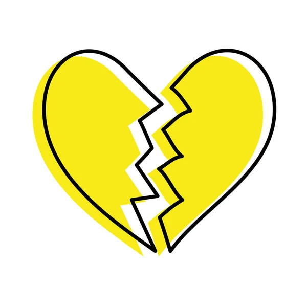 Gebroken hart pictogram echtscheiding ultimo symbool van de liefde — Stockvector