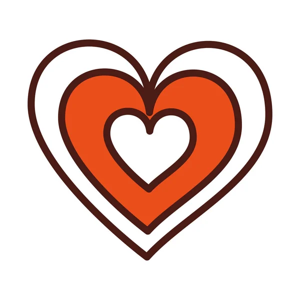 Cuori icona simbolo di amore a San Valentino — Vettoriale Stock