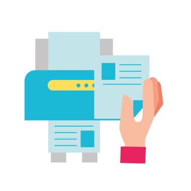 Kağıt Fotokopi yazıcı makinesi tutan el