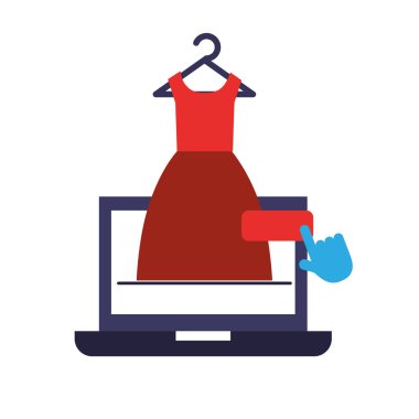 tıklayın online alışveriş dizüstü elbise giyim el