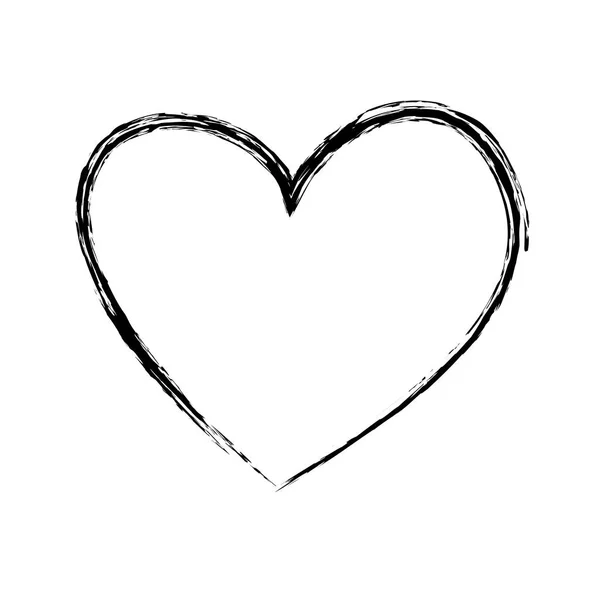 Brosse dessin coeur amour romance passion — Image vectorielle