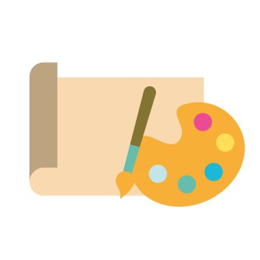 grafik tasarım palet renk fırça ve kağıt