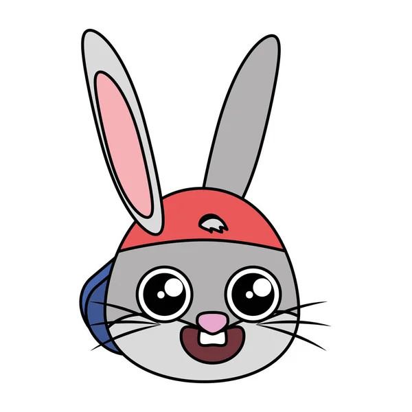 美丽的兔子与帽子复活节字符 — 图库矢量图片