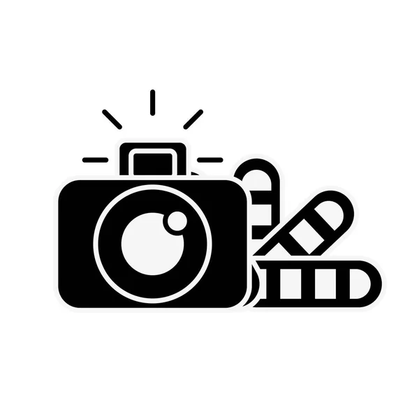 Design gráfico câmera fotográfica tom de cor — Vetor de Stock