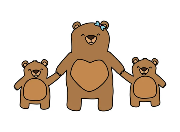 Mãe urso e filho filha —  Vetores de Stock