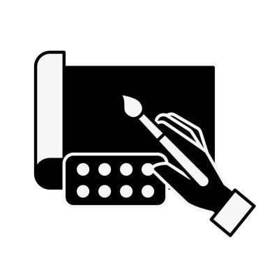 fırça renk boya ile grafik tasarımcı el