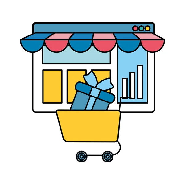 Πρότυπο ιστοσελίδας με ηλεκτρονικού εμπορίου καλάθι αγορών — Διανυσματικό Αρχείο