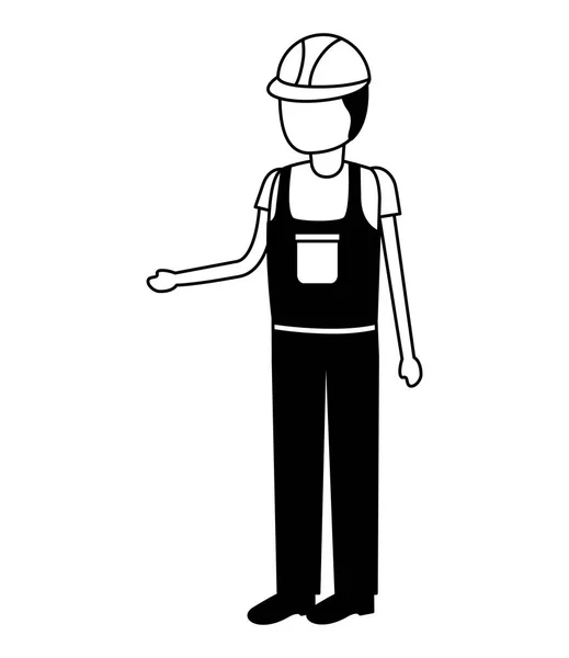 Construction worker in overall — Stock Vector