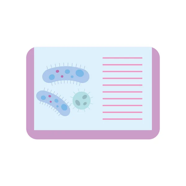 Chemie laboratorium boek virus bacteriën studie — Stockvector