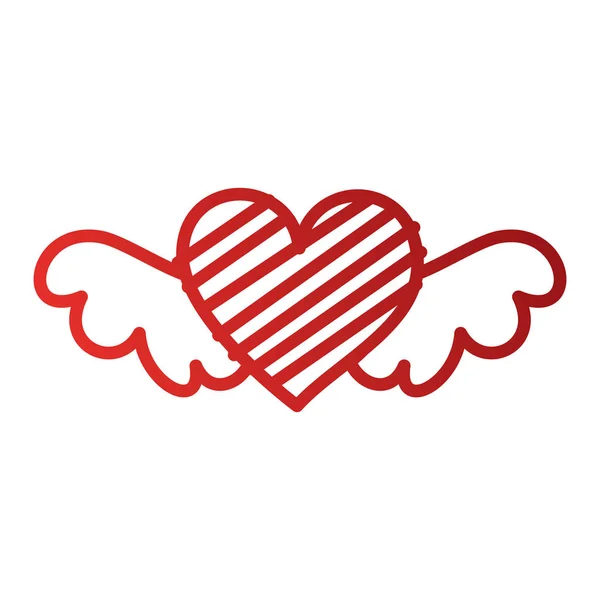 Corazón alado romántico que simboliza el romance y el amor — Archivo Imágenes Vectoriales