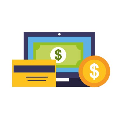 dizüstü banka kartı banknot para online alışveriş