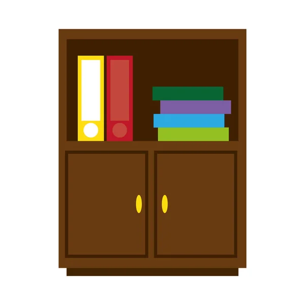 Bookscase βιβλιοθήκη απομονωμένες εικονίδιο — Διανυσματικό Αρχείο