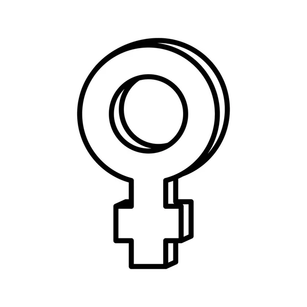 Símbolo de género femenino icono — Vector de stock