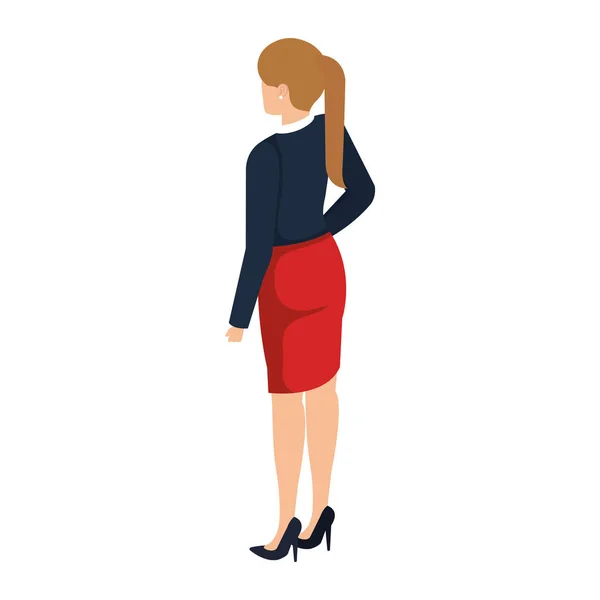 Elegant businesswoman back avatar character — Stock Vector