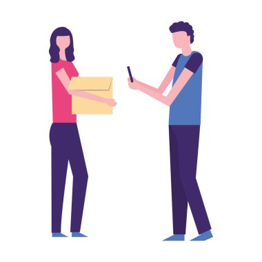 adam ve kadın karton kutu