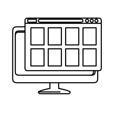 Web sayfası şablonu ile bilgisayar monitörü