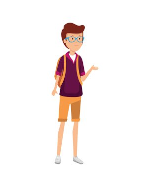 seyahat çantası karakter olan turist adam