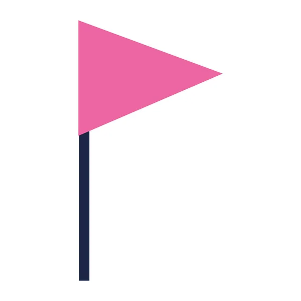 白の背景にピンクの旗 — ストックベクタ