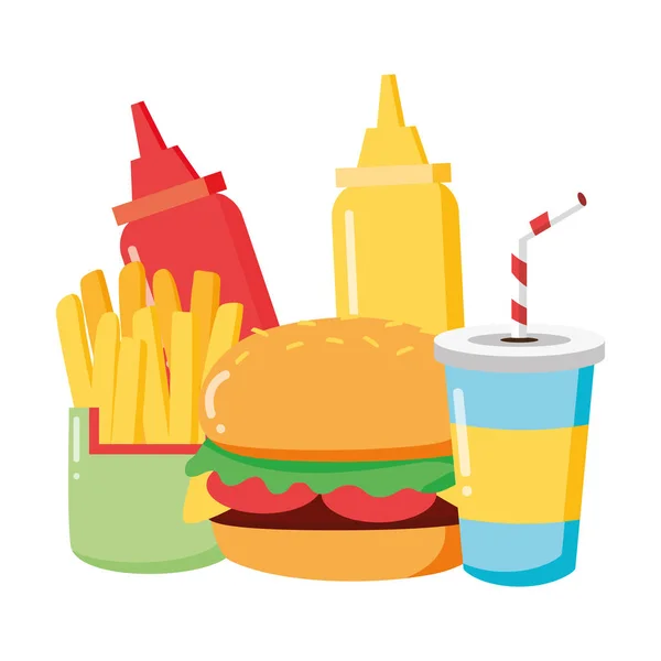 Set fast food — Vettoriale Stock