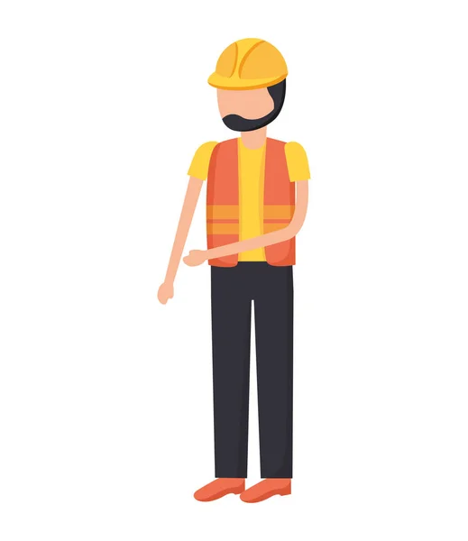 Trabajador carácter de construcción — Vector de stock