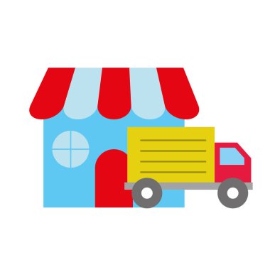 Online alışveriş lojistik kamyonu mağaza Pazar