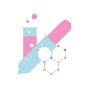 Kimya laboratuar damlasını test tüp molekül