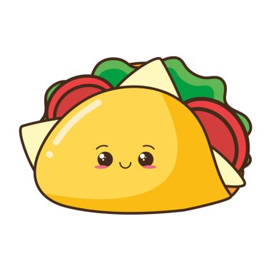 Kawaii karikatür taco gıda