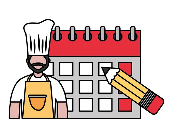 Chef naptári Labor nap — Stock Vector