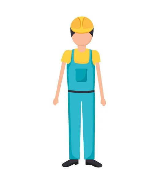 Construction worker in overall — Stock Vector