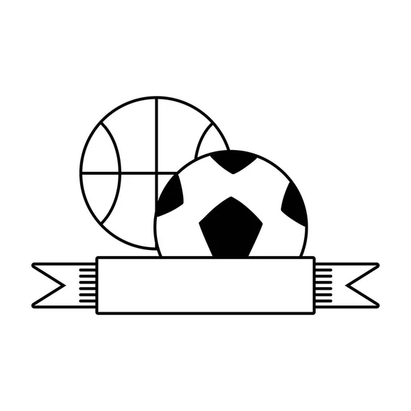 Piłki do koszykówki i piłki nożnej — Wektor stockowy