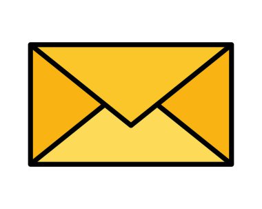 Beyaz arka plan üzerinde e-posta iletisi