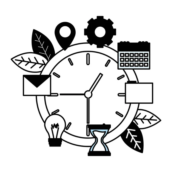 Horloge temps de travail — Image vectorielle