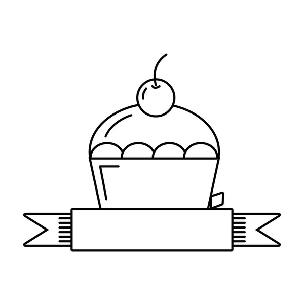 Édes sütemény desszert — Stock Vector