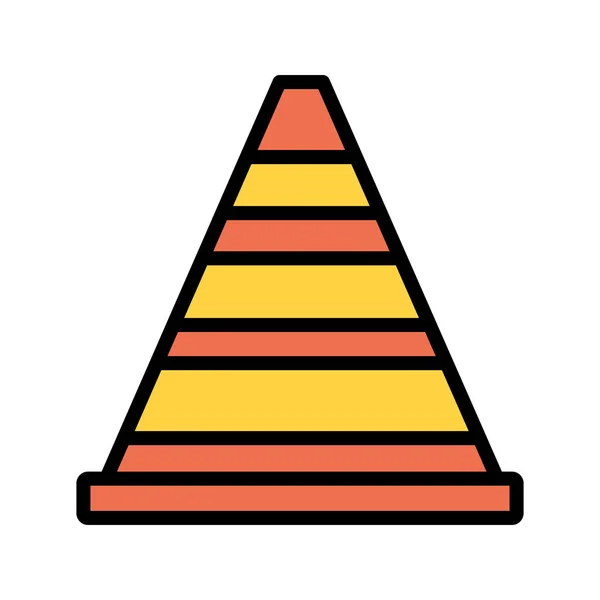 Cône de trafic construire icône — Image vectorielle
