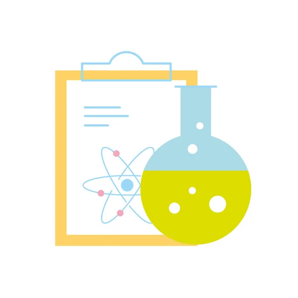 Χημεία εργαστήριο επιστήμη πρόχειρο άτομο δοκιμή σωλήνα — Διανυσματικό Αρχείο