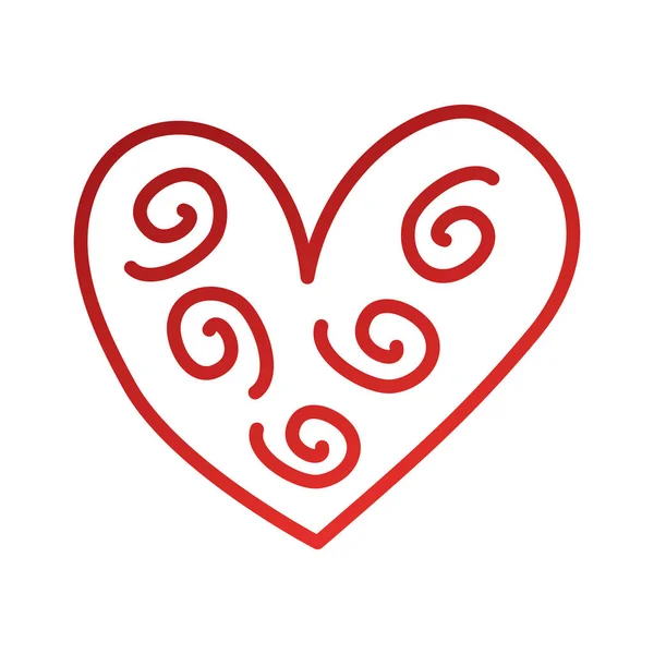 Heart decorative element curly swirls — Stock Vector