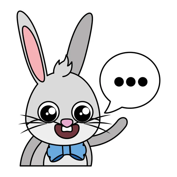 美丽的兔子与语音泡复活节 — 图库矢量图片
