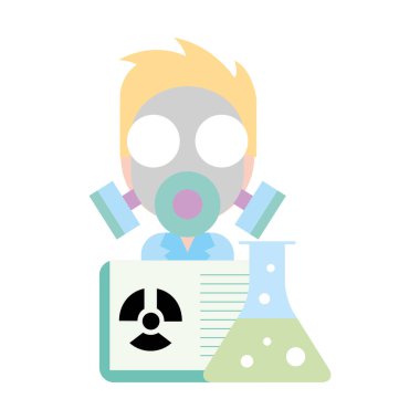 maske radyasyon test tüp ile bilimsel adam Profesör