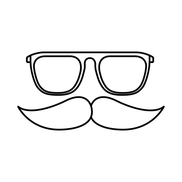 Csípő szemüveg bajusz divat retro — Stock Vector