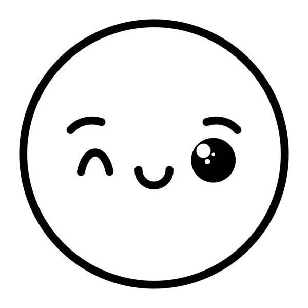 Kawaii emoji cara de dibujos animados — Vector de stock