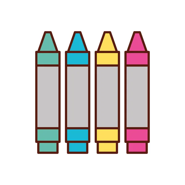 Conception graphique couleurs crayons dessin au crayon — Image vectorielle