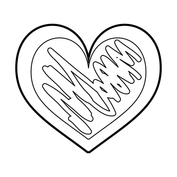 Mão desenhada coração amor romance paixão —  Vetores de Stock