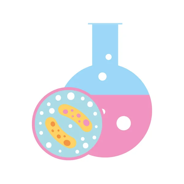 Laboratorio ciencia ensayo tubo bacterias petri plato — Archivo Imágenes Vectoriales