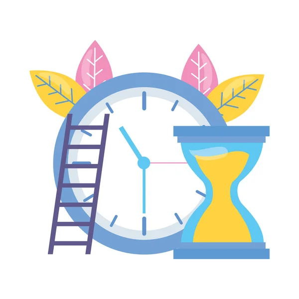 Hora del reloj de trabajo — Vector de stock